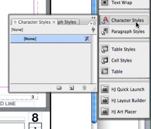 character1 1. Select "Character Styles" from your dock (or go to "Type -> Character Styles")